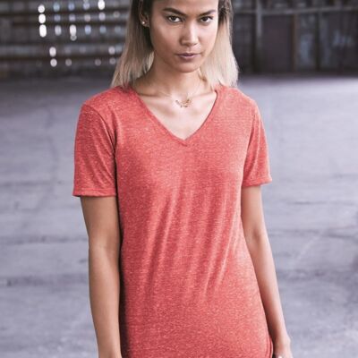Women's Snow Heather Jersey V-Neck T-Shirt Thumbnail